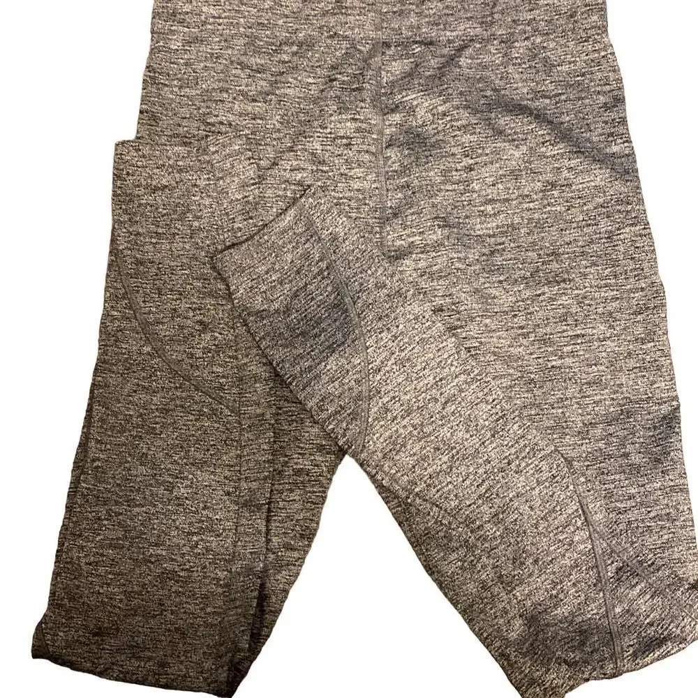 Forever21 Full Length High Waisted Compression Athletic Leggings Heathered Grey